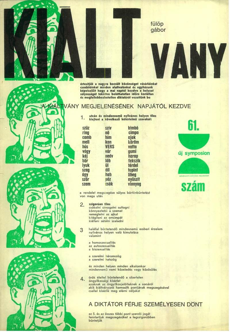 Új Symposion, 6. évf. 1970. május. 61. sz. 1–20. oldal