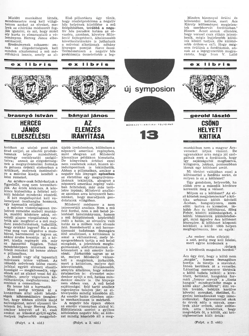 Új Symposion, 2. évf. 1966. 13. sz. 1–28. oldal